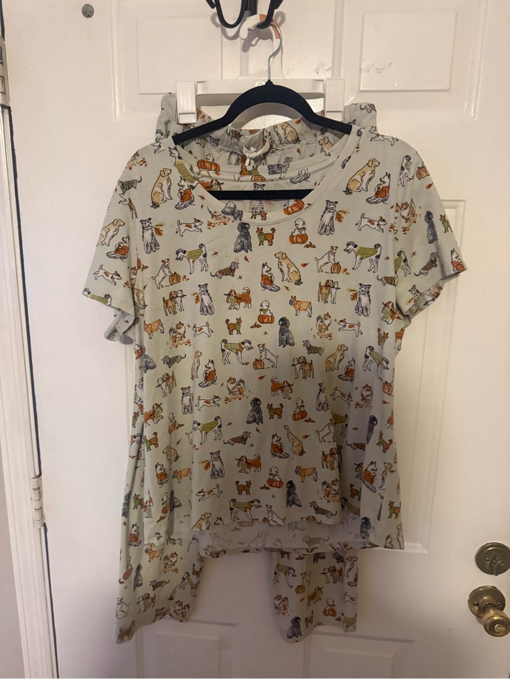 Womens  Sleep Sense Dog Daycare Pajama Set top xl  bottom-  M